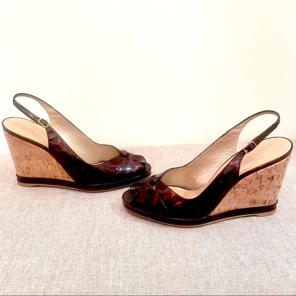 Stuart Weitzman Leopard Wedge Sandals - Picture 5 of 13